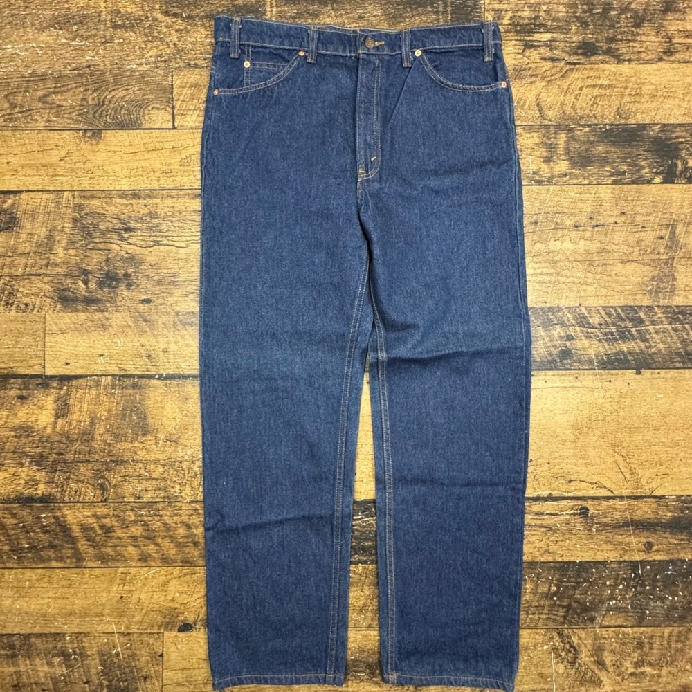 READ Levi Strauss Co 505 Mens Jeans 38x30 Blue Denim Straight Leg Made USA